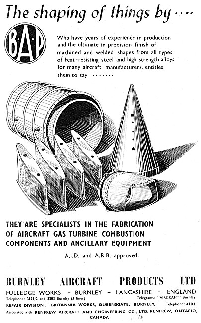 Burnley Aircraft Products. BAP Fabricated Assemblies             