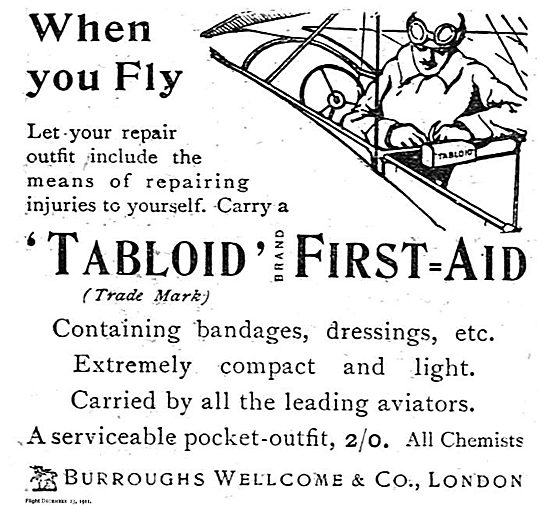 Burroughs Wellcome Tabloid First Aid Kit For Aviators            