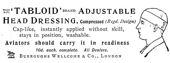 Burroughs Wellcome Tabloid Aviators Adjustable Head Dressing     
