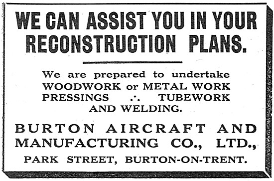 Burton Aircraft.  Aeronautical Engineers                         