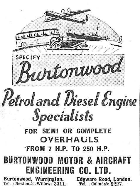 Burtonwood Motor & Aircraft Engineering Company - Warrington     