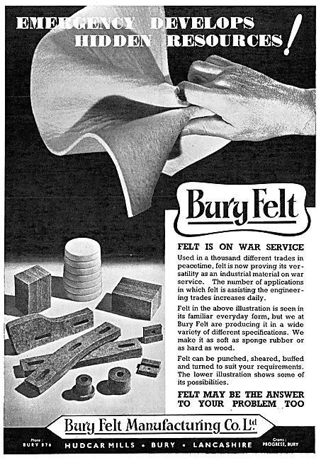 Bury Felt Manufacturing Company. Industrial Felt Products        
