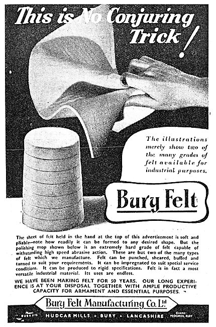 Bury Felt Manufacturing Company. Industrial Felt Products        