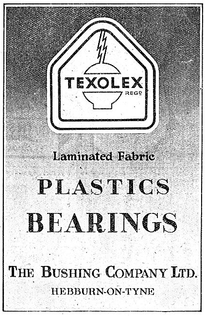 Bushing Texolex Plastic Bearings. Hepburn-On-Tyne. 1943 Advert   