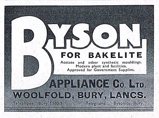 Byson Appliance Co. Bury. Bakelite & Synthetic Mouldings         