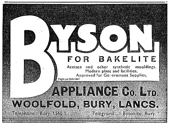 Byson Bakelite Synthetic Mouldings For Aircraft                  