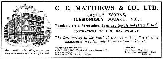 C.E.Matthews & Co Ltd. Aeronautical Tapes, Webs & Cords          