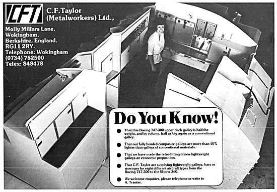 C.F.Taylor Aircraft Galleys, Bars & Stowages. 1983               