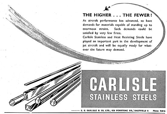 Carlisle Stainless Steels. Heat Resisting Steels For Jet Aircraft