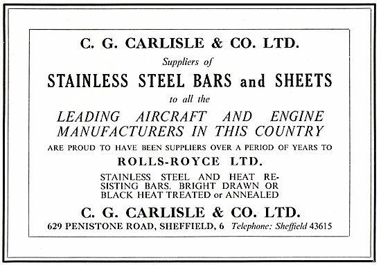 C.G.Carlisle Stainless Steel Bars & Sheets                       