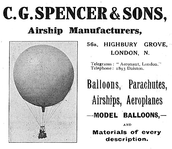 C G Spencer & Sons Airship Manufacturers                         