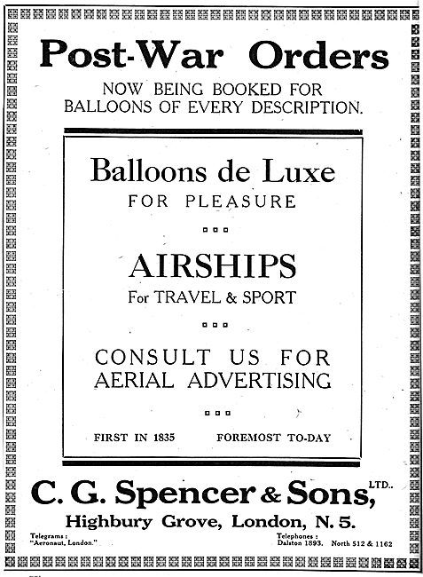 C G Spencer & Sons: Balloon & Airship Manufacturers              