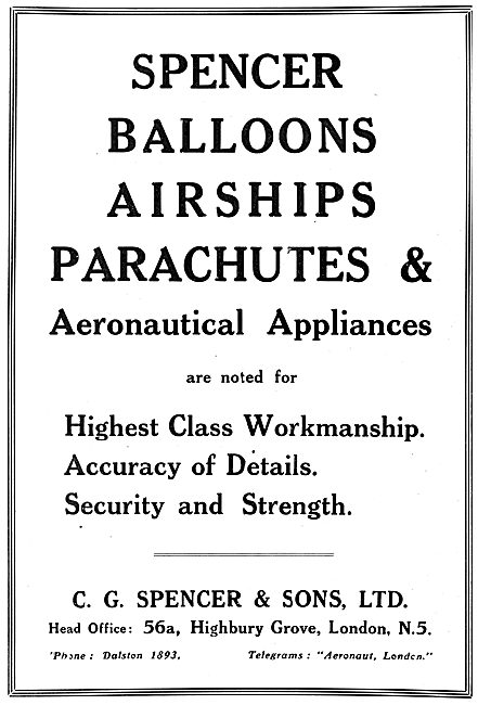 C.G.Spencer  Balloons, Airships & Parachutes                     