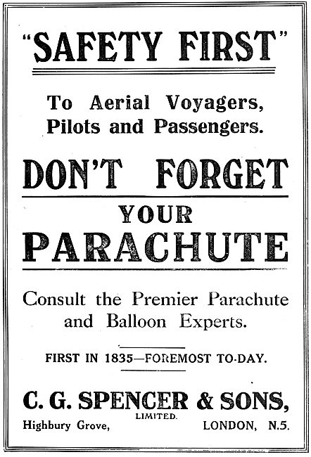 C.G.Spencer  Balloons, Airships & Parachutes                     