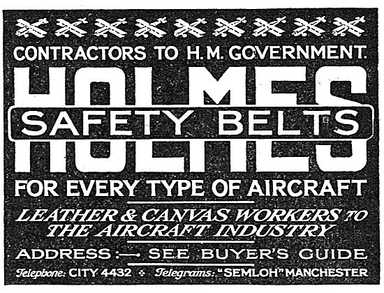 Holmes Leather Aircraft Safety Belts                             