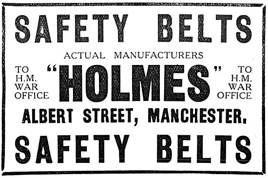 Holmes Leather  - WW1 Aeroplane Safety Belt Manufacturers 1917   