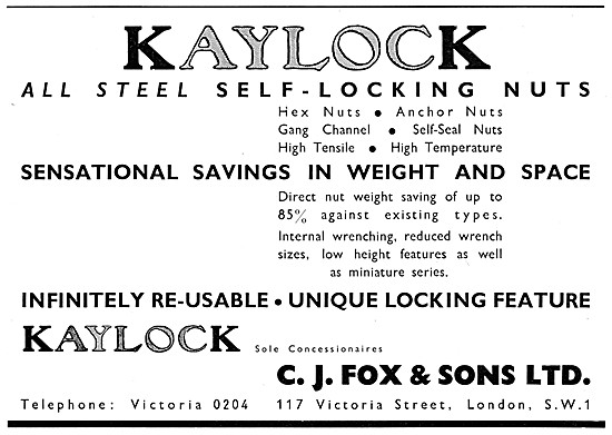 C.J.Fox Kaylock Self Locking Nuts                                