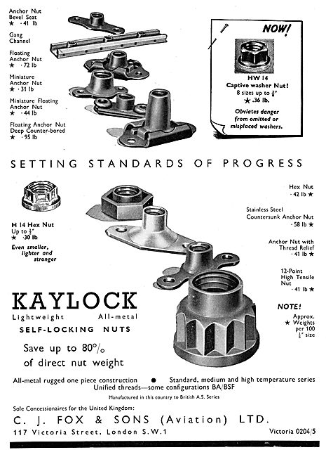 C.J.Fox  Kaylock Fasteners                                       