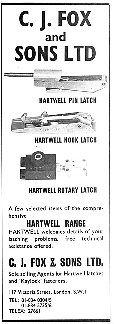 C.J.Fox Fasteners - Hartwell Latches                             