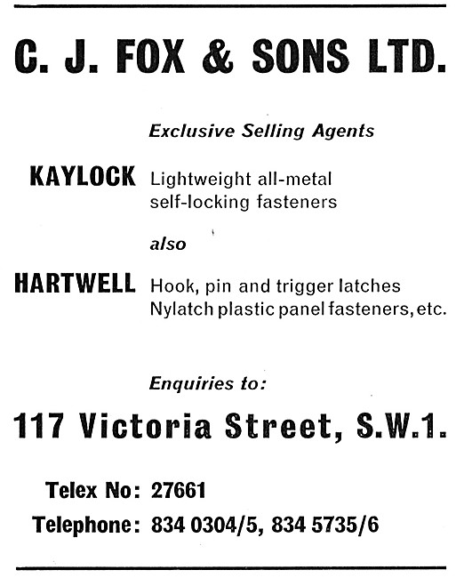 C.J.Fox AGS & Fasteners Stockists. Kaylock & Hartwell Products   