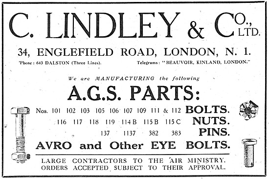 C.Lindley & Co. Manufacturers Of AGS Parts.                      