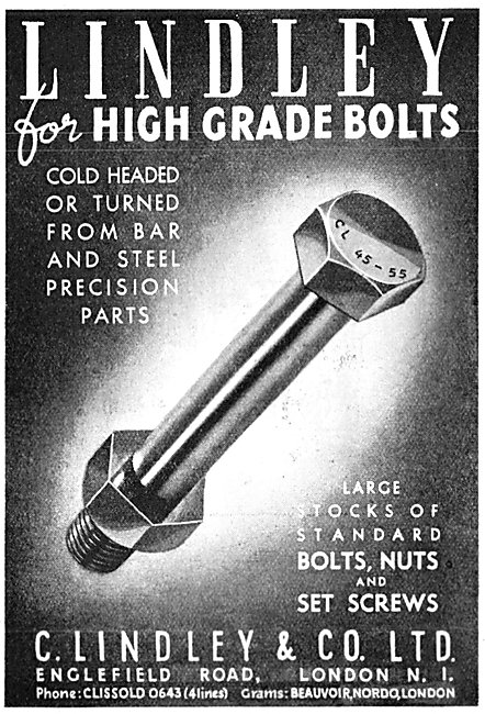 C.Lindley & Co. High Grade Bolts 1946                            