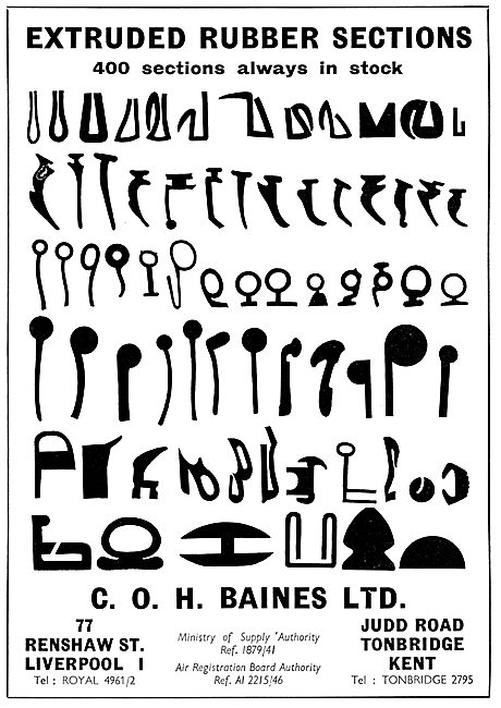 C.O.H.Baines. Extruded Rubber Sections                           