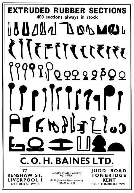 C.O.H.Baines. - Rubber Sections For The Aircraft Industry        