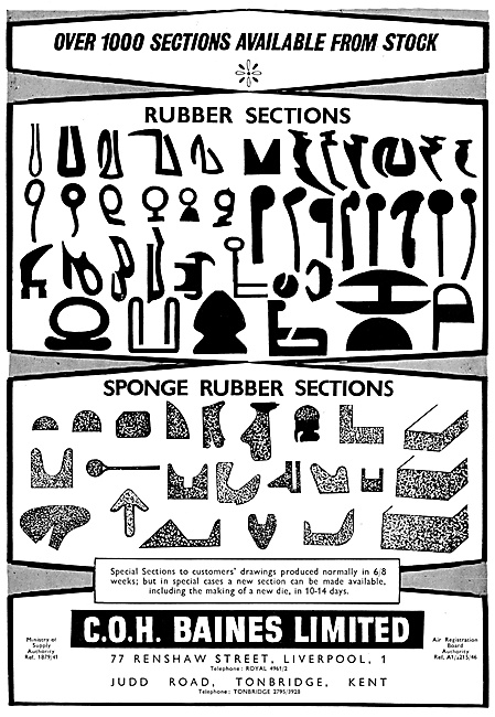 C.O.H.Baines. Rubber Sections                                    