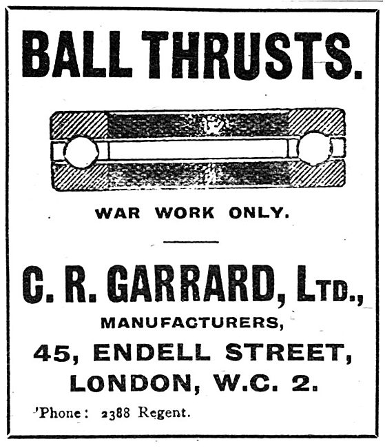 C.R.Garrad Ltd - Ball Thrusts. Bearings                          