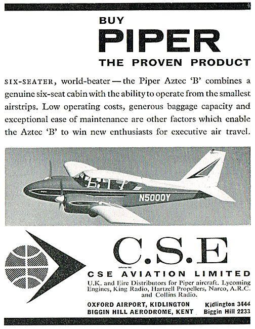 CSE Aviation UK & Eire Distributors For Piper Aircraft. Aztec B  