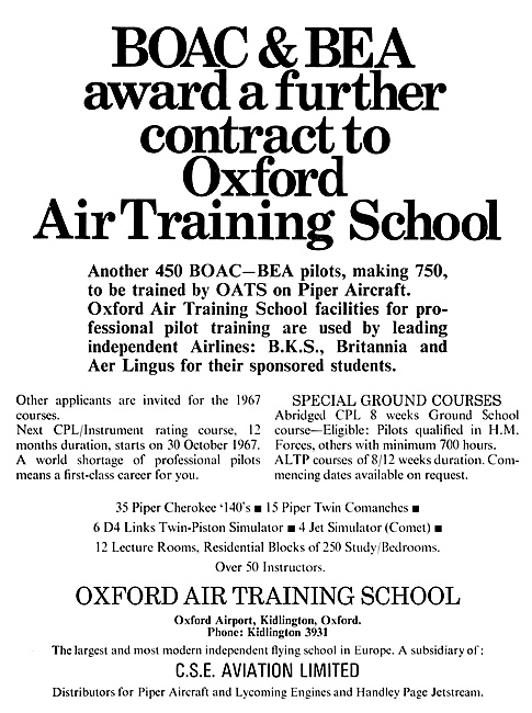 CSE Aviation - Oxford Air Training School 1967                   