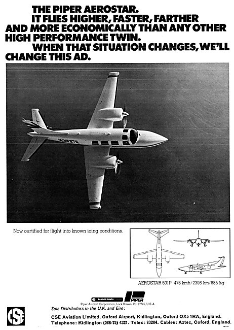 CSE Aviation - Oxford Air Training School - Piper Aerostar       