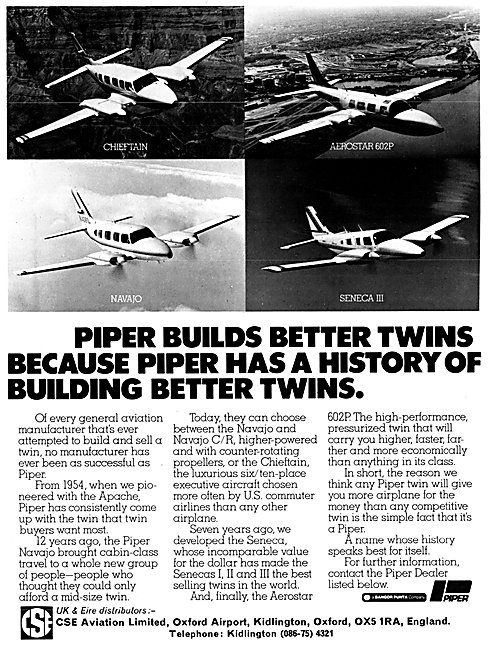 CSE Aviation - Oxford Air Training School - Piper Twins          