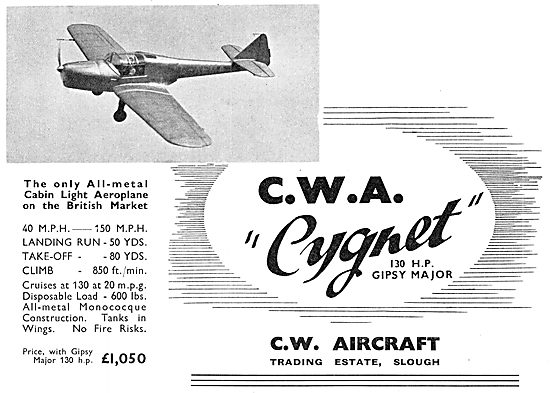 C.W.Aircraft Cygnet : Trading Estate Slough                      