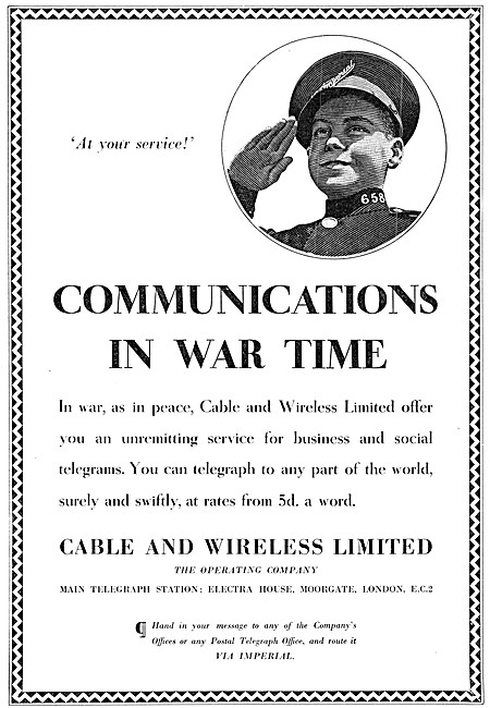 Cable & Wireless : Telegrams & Telegraphic Services              