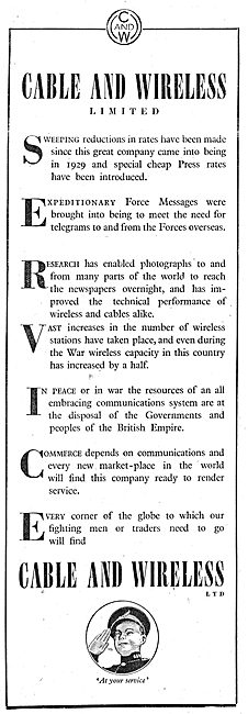 Cable And Wireless : Telegrams & Telegraphic Services            