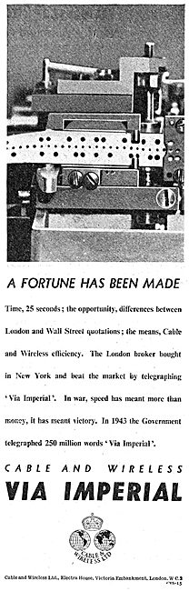 Cable And Wireless : Telegrams & Telegraphic Services            