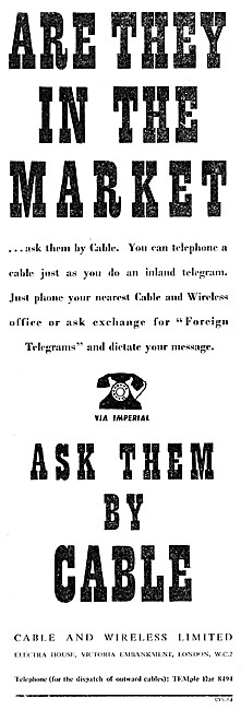 Cable & Wireless Telegrams & Telegraphic Services                