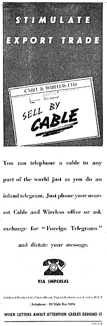 Cable & Wireless Cables, Telegrams & Telegraphic Services        