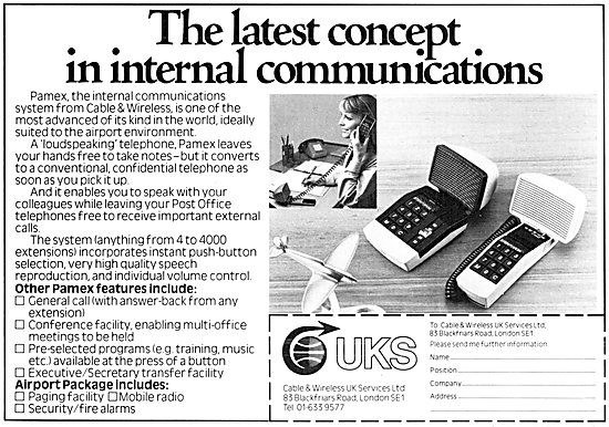 Cable And Wireless : UKS PAMEX Internal Communications System    