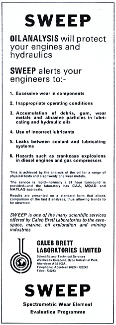 Caleb Brett Laboratories SWEEP Oil Analysis. Spectrometric       