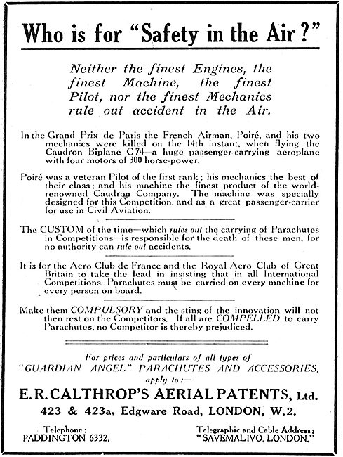 Calthrop Guardian Angel Parachute                                