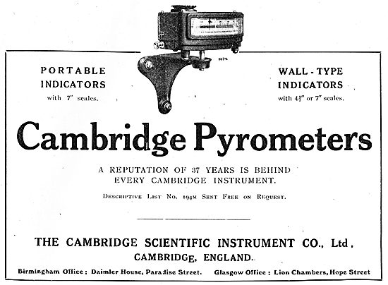 The Cambridge Scientific Instrument Co-  Pyrometers              