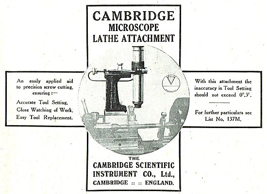 The Cambridge Scientific Instrument  Microscope Lathe Attachment 