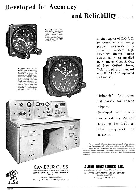 Camerer  Cuss Aircraft Clocks & Instrument Test Equipment        