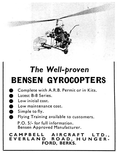 Bensen Gyrocopters                                               