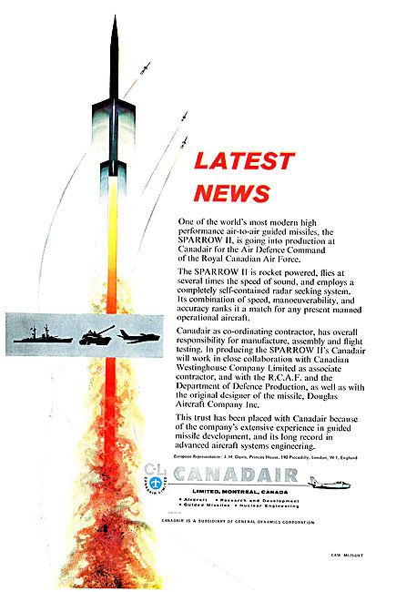 Canadair Sparrow II Air-To-Air Guided Missile                    