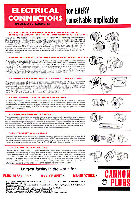 Cannon Electric  - Electrical Plugs, Sockets & Connectors        