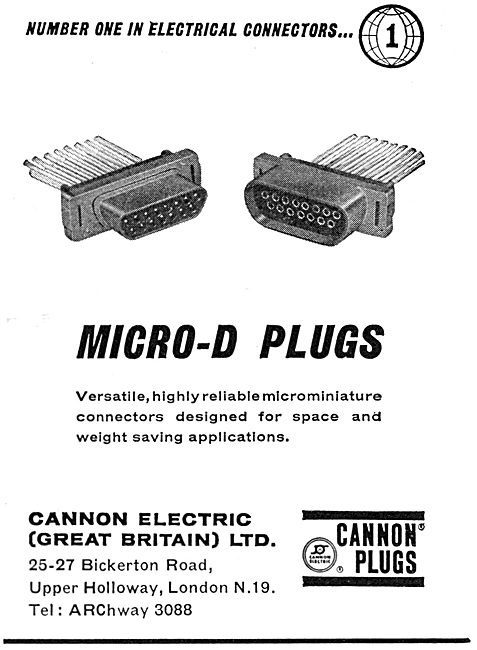 Cannon Electrical Plugs For Aircraft - Micro-D Plugs             